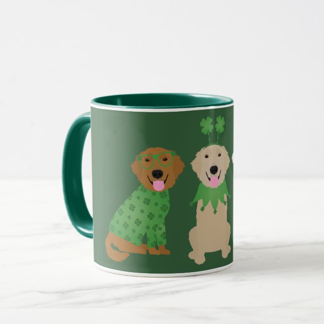 Taza Feliz Día de Santa Patrona Perros Recuperadores de (Anverso izquierdo)