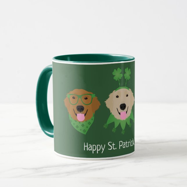 Taza Feliz Día de Santa Patrona Perros Recuperadores de (Anverso izquierdo)