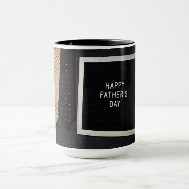 Taza Feliz Día del Padre Clásico café negro Mug (Centro)