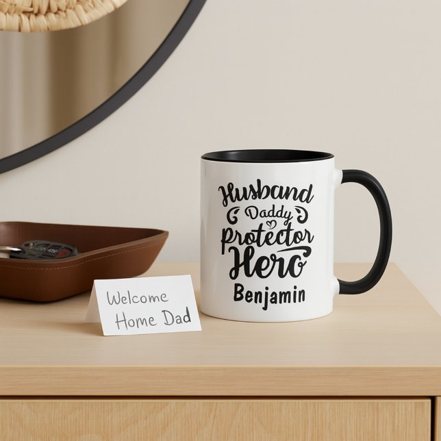 Taza Feliz Día del Padre en blanco y negro (Subido por el creador)