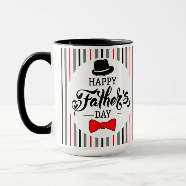 Taza Feliz Día del Padre Gorra y empate (Izquierda)