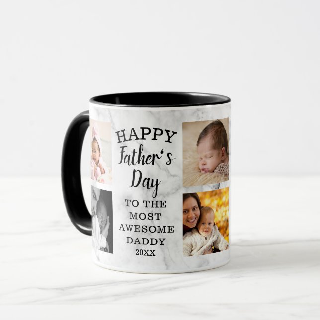 Taza Feliz Día del Padre, impresionante papi 8 foto már (Anverso izquierdo)