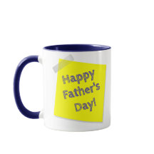 Feliz Día del Padre Mug de regalo azul y amarillo