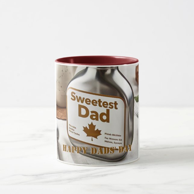 Taza Feliz Día del Padre, Personalizado "Papá más dulce (Centro)