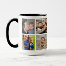 Taza Feliz Día del Primer Padre Nuevo papá 5 Collage de