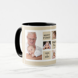 Taza Feliz Día del Primer Padre, papá 5 Collages de fot