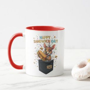 Taza Feliz Día del Sándwich Jefe - Comida Kanguroo Anim