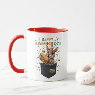 Taza Feliz Día del Sándwich Jefe - Comida Kanguroo Anim