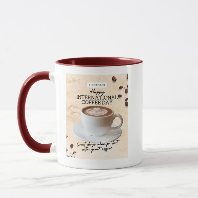 Taza feliz día internacional del café (Izquierda)