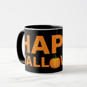 Taza Feliz diseño de Halloween con tipo