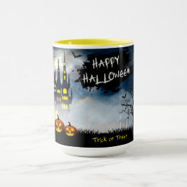 Taza Feliz escena de Halloween