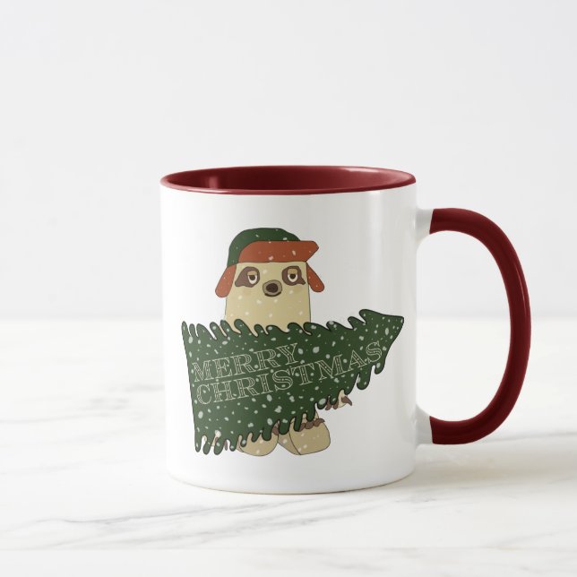 Taza Feliz eslovaco navideño en tazón de café de árbol  (Derecha)