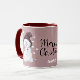 Taza Feliz feriado de los Navidades rosados de los homb