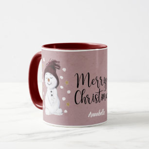 Taza Feliz feriado de los Navidades rosados de los homb