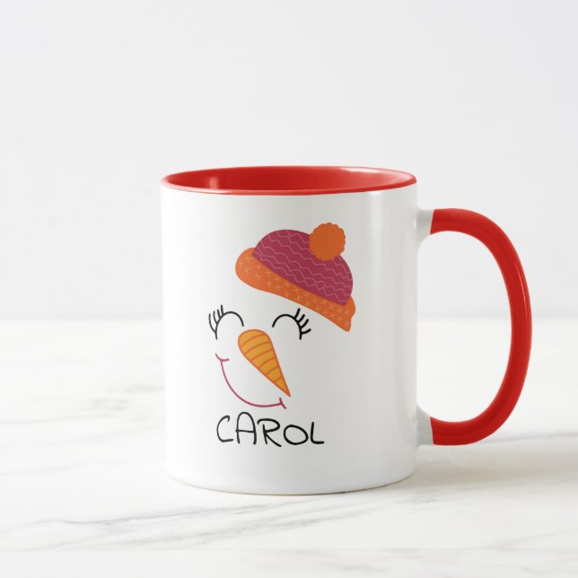 Taza Feliz feriado personalizado hombre de nieve (Derecha)