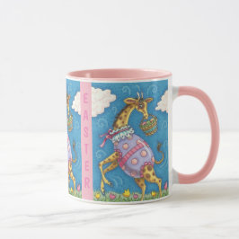 Taza FELIZ GIRAFFE Y TULIPS FESTIVAL MUG Pink