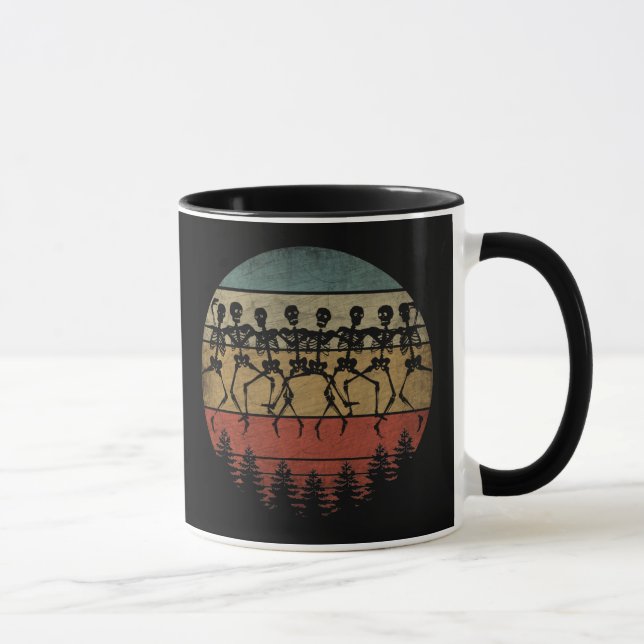 TAZA FELIZ HALLOWEEN BAILE DE ESQUELETOS (Derecha)