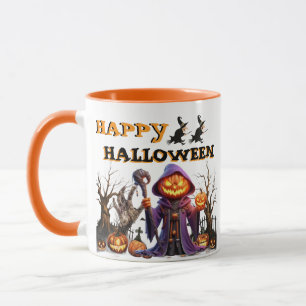 Taza Feliz Halloween Calabaza Bruja Café