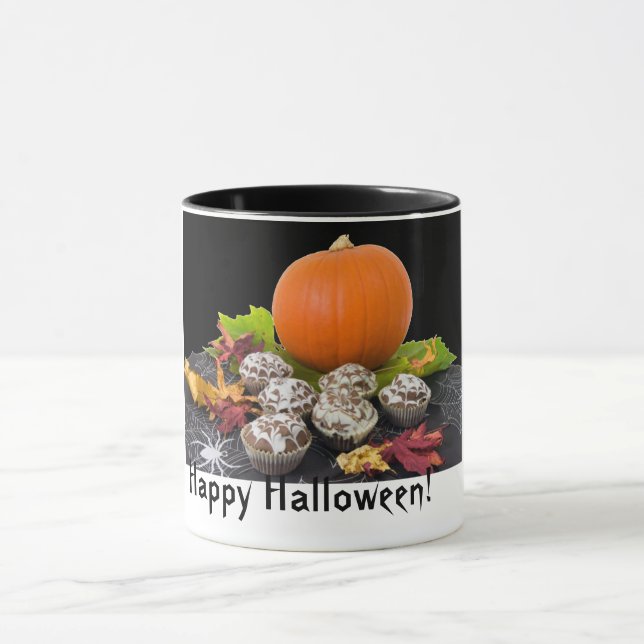 Taza ¡Feliz Halloween! Calabaza y pastelitos Café (Centro)