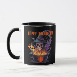 Taza ¡Feliz Halloween! Calavera de brujas