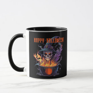 Taza ¡Feliz Halloween! Calavera de brujas