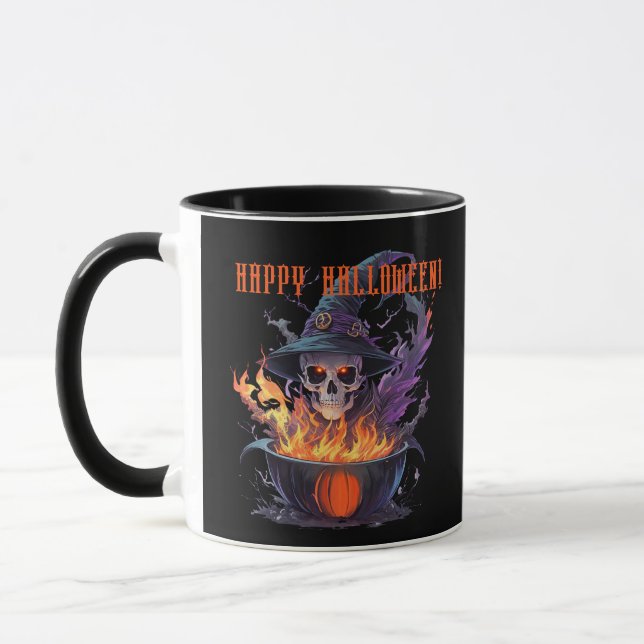 Taza ¡Feliz Halloween! Calavera de brujas (Izquierda)
