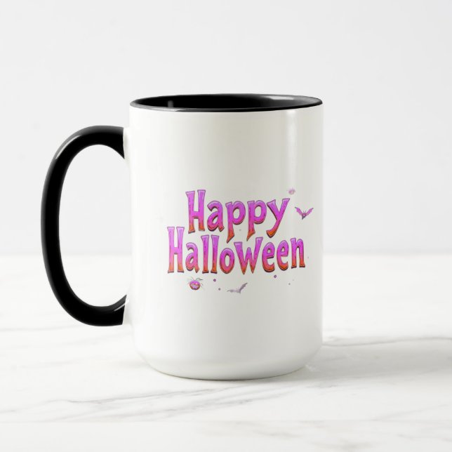 Taza Feliz Halloween con brillo en la oscuridad (Izquierda)