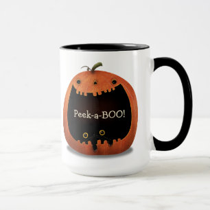 Taza Feliz Halloween Decoración Gato Negro en Calabaza