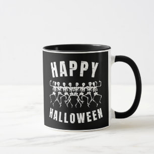 TAZA FELIZ HALLOWEEN ESQUELETOS BAILANDO