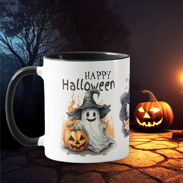 Taza Feliz Halloween Fantasma Kids (Subido por el creador)