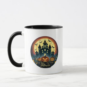 Taza Feliz Halloween Hauned House Halloween Mug