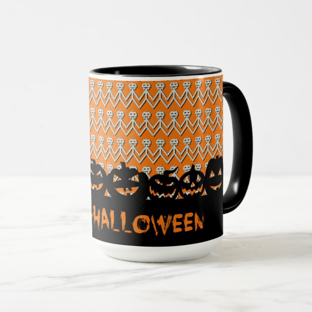 Taza Feliz Halloween Jack-O-Lanterns (Anverso derecho)