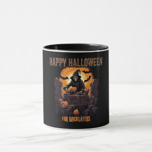 Taza Feliz Halloween para albañiles, calabazas