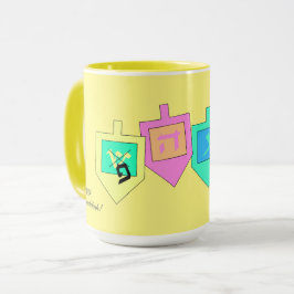 Taza Feliz Hanukkah Inglés Hebreo