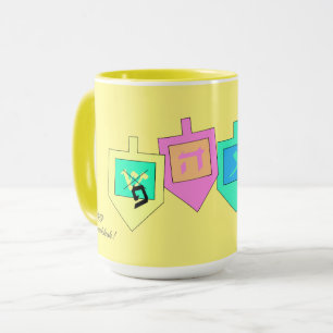 Taza Feliz Hanukkah Inglés Hebreo