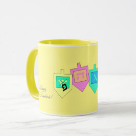 Taza Feliz Hanukkah Inglés Hebreo