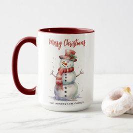 Taza Feliz hombre de nieve Feliz Personalizado navideño