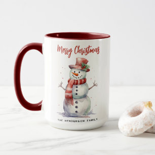 Taza Feliz hombre de nieve Feliz Personalizado navideño