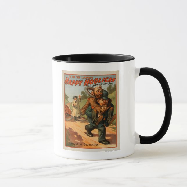 Taza Feliz Hooligan Poster de teatro "Es reír" (Derecha)