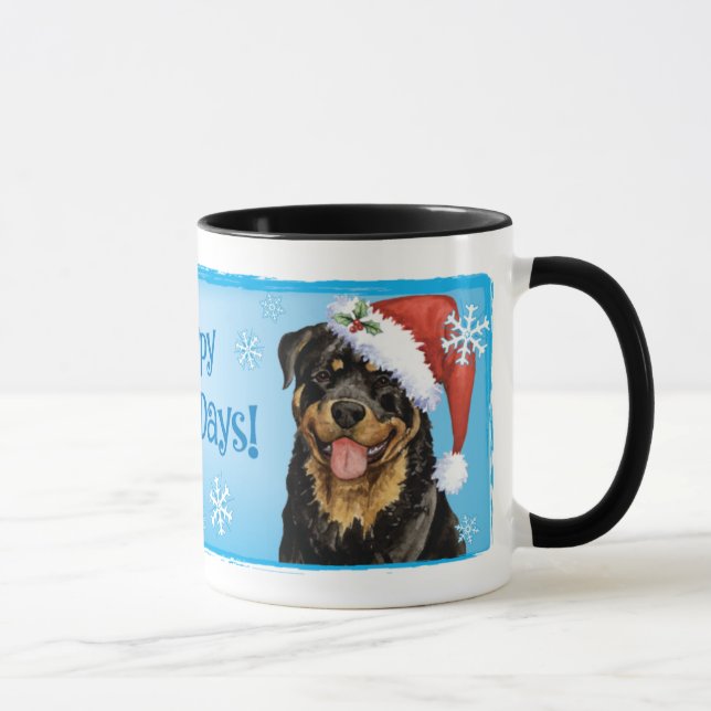 Taza Feliz Howlidays Rottweiler (Derecha)