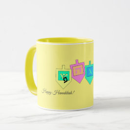 Taza Feliz Janucá Inglés Hebreo