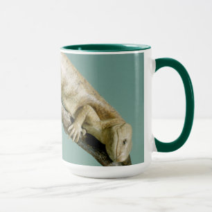 Taza Feliz Lizard que disfruta del texto Personalizado 