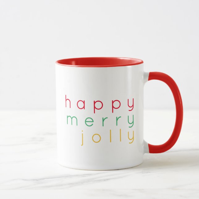 Taza FELIZ MERRY JOLLY Red Combo Mug (Derecha)