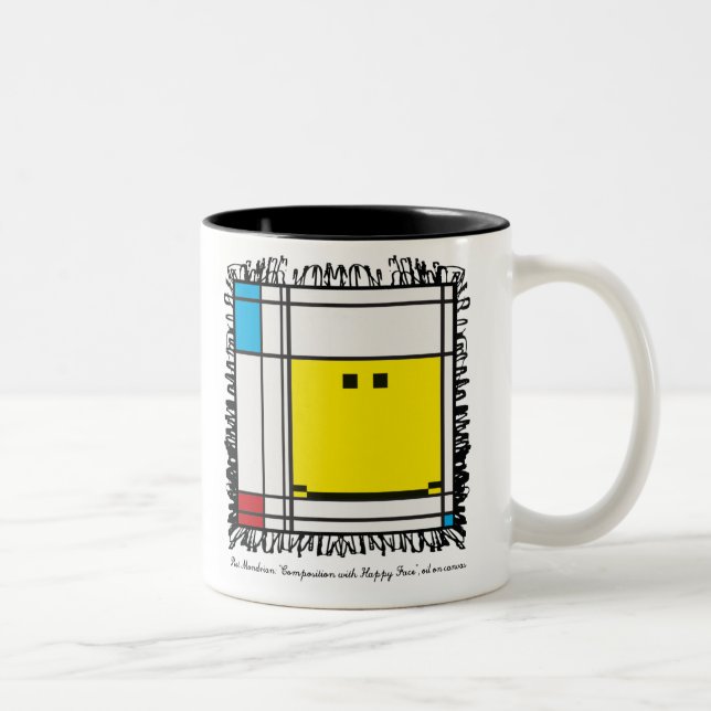 taza feliz mondrian de la cara (Derecha)