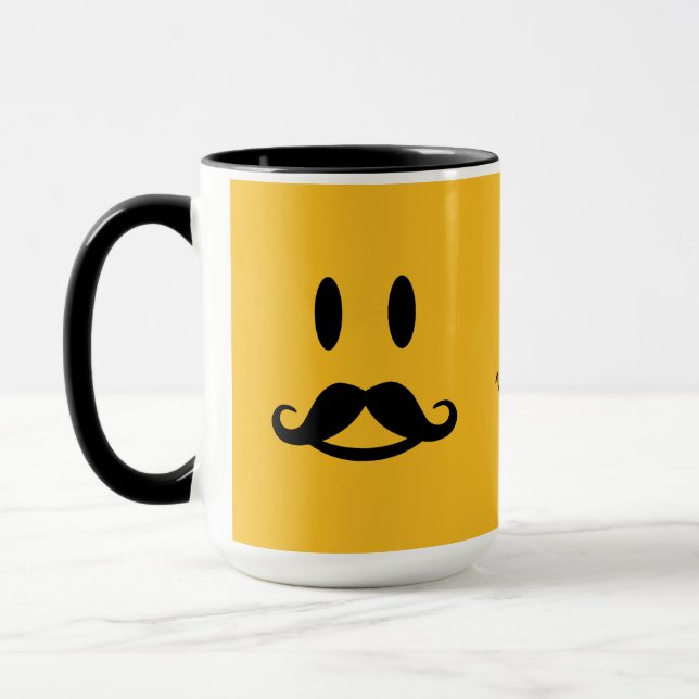 Taza Feliz Mustache personalizado mugs (Izquierda)