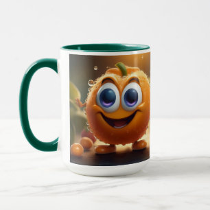 Taza Feliz Naranja animado 3d,
