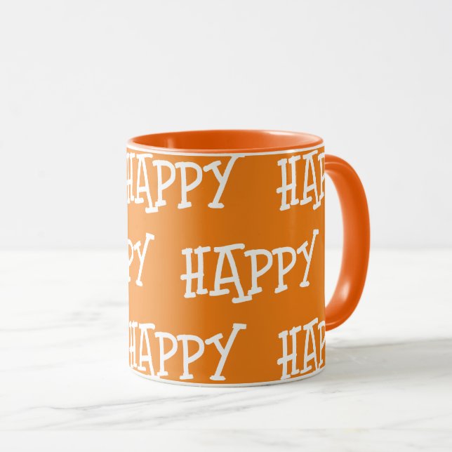 Taza Feliz Naranja Blanco (Anverso derecho)