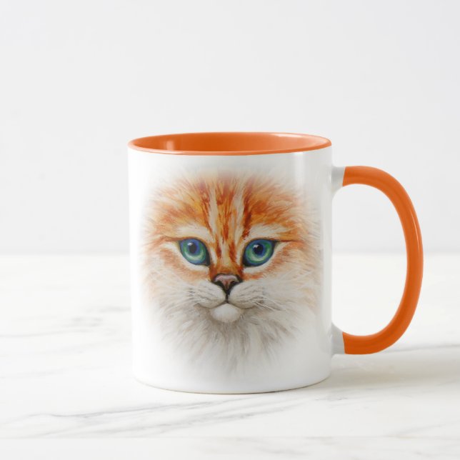Taza Feliz Naranja Kitty Face (Derecha)