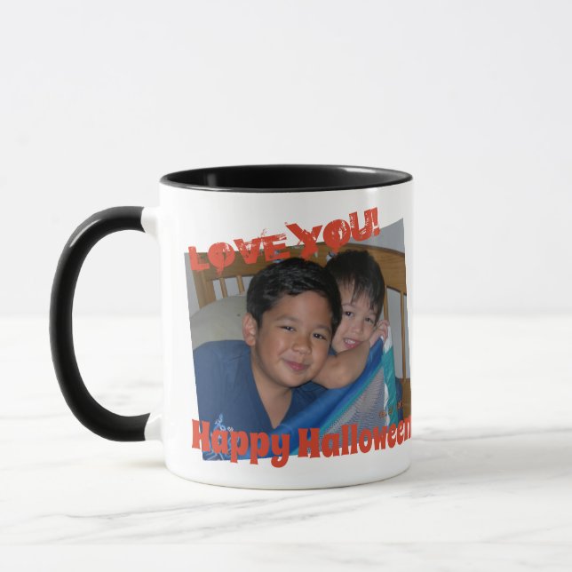 Taza Feliz Naranja negro 1 foto (Izquierda)