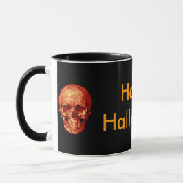 Taza Feliz Naranja Skull de Halloween
